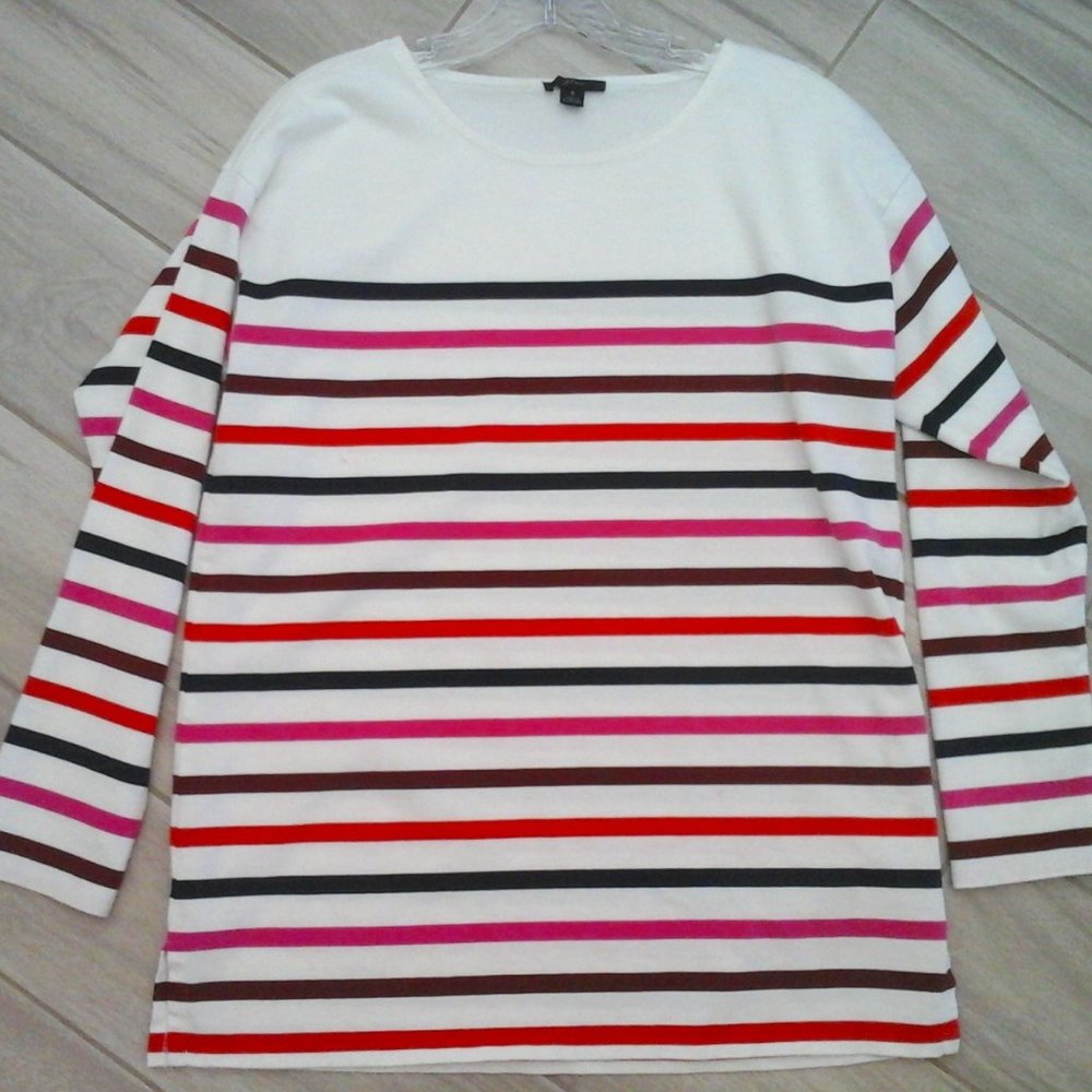 J. Crew Multi-Color Striped long Sleeve Knit Top